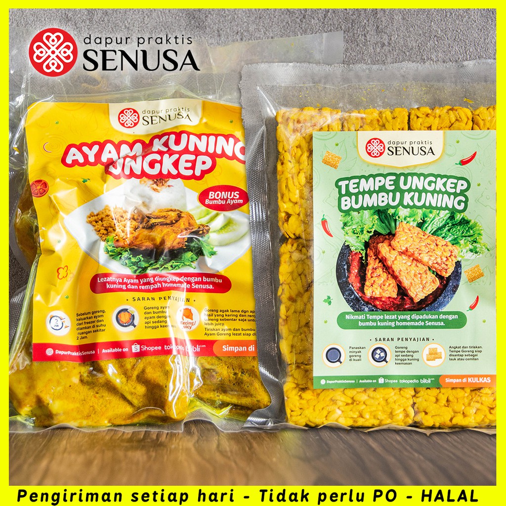 PAKET AYAM UNGKEP KUNING (5 pcs) + TEMPE UNGKEP KUNING GORENG (10 pcs