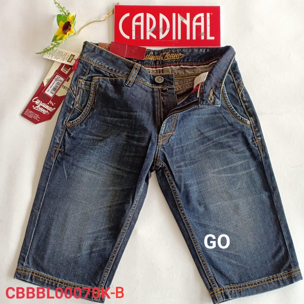 gof CARDINAL CBBBL-1 Celana Pendek Jeans Bermuda Casual Sobek Slimfit Reguler Fit Cowok Dewasa