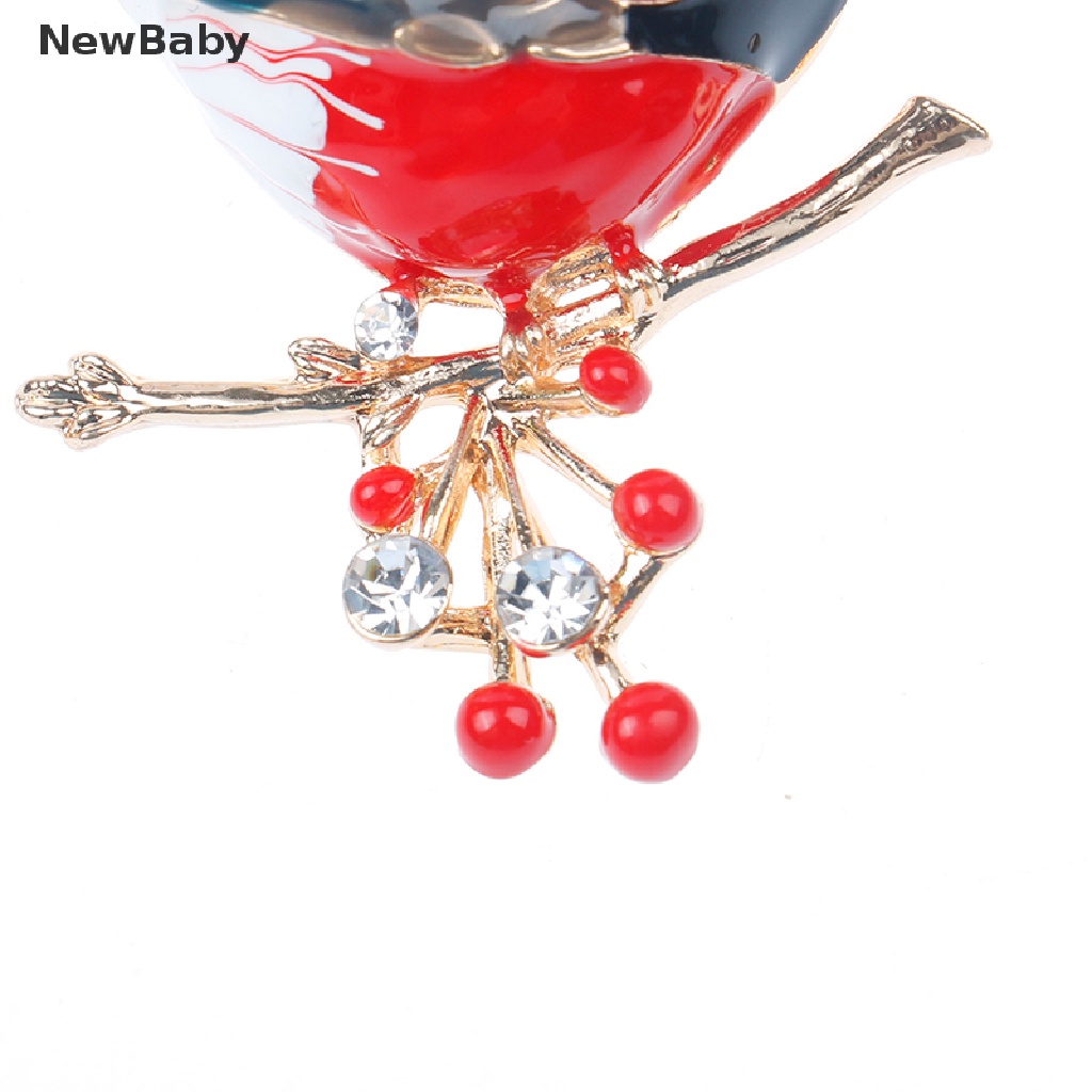 Newbaby Bros Enamel Bentuk Burung Warna Merah Untuk Hadiah Tahun Baru