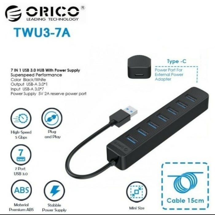 USB HUB ORICO TWU3-7A 7-Port USB 3.0 HUB