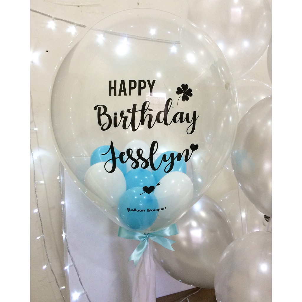 

bubble balloon in white and blue combination