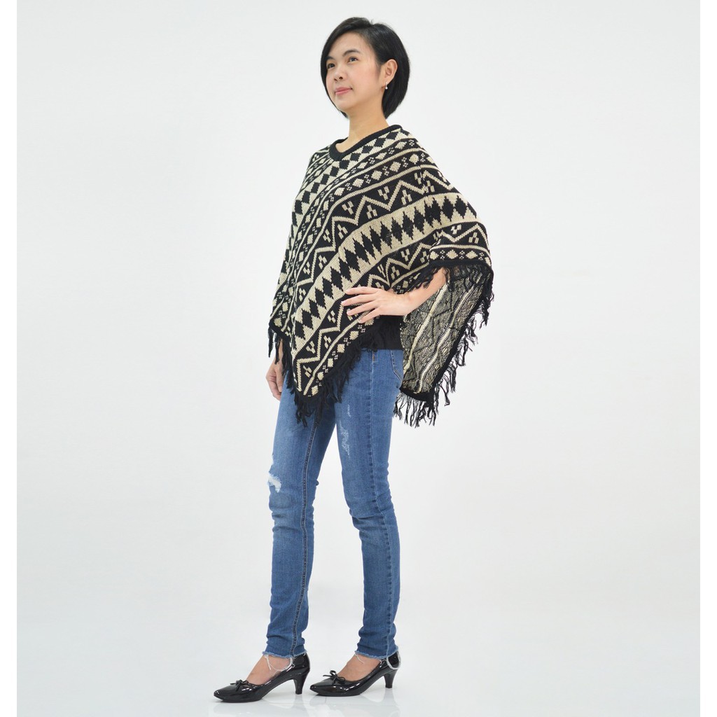 PONCO MAROKO Knit Outer Sweater Rajut Wanita Fashion Korea | OKC