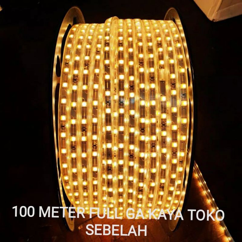 Lampu LED STRIP 100 Meter SMD 5050-60D Waterproof AC 220V indoor outdoor