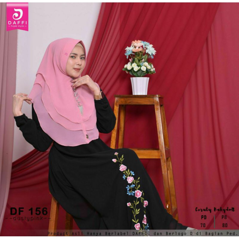 DF 156 Khimar 3 layer standar ori Daffi