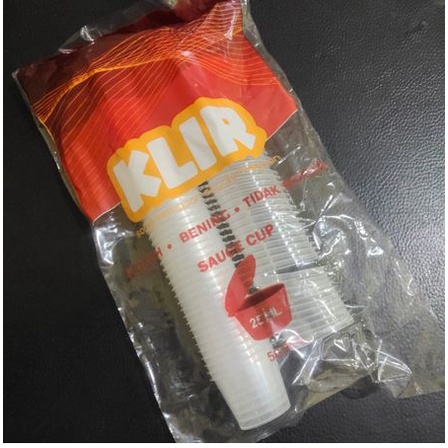 Thinwall KLIR Sauce cup 25 ml / Anti Pecah / Kotak makan isi 50 set / Thinwall Cup Saos 25ml / klir 