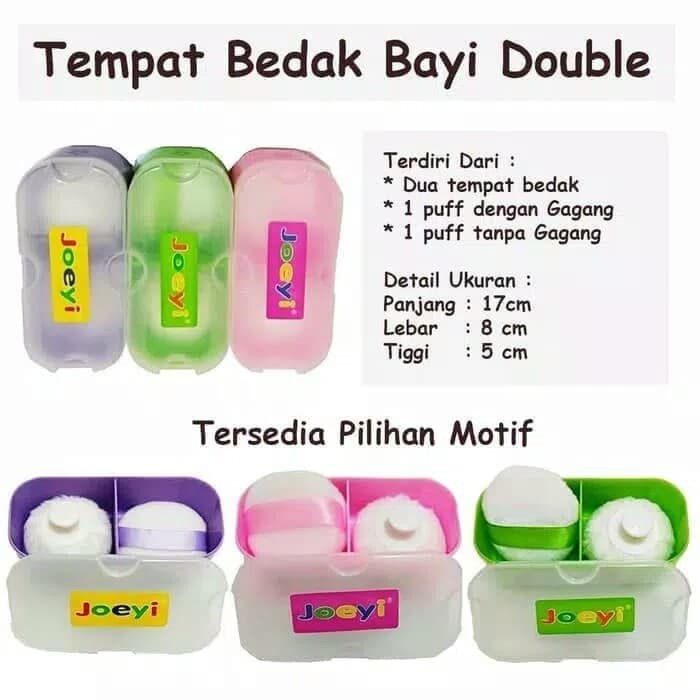 Joeyi Tempat Bedak Bayi Double 2in1 Anti Pecah