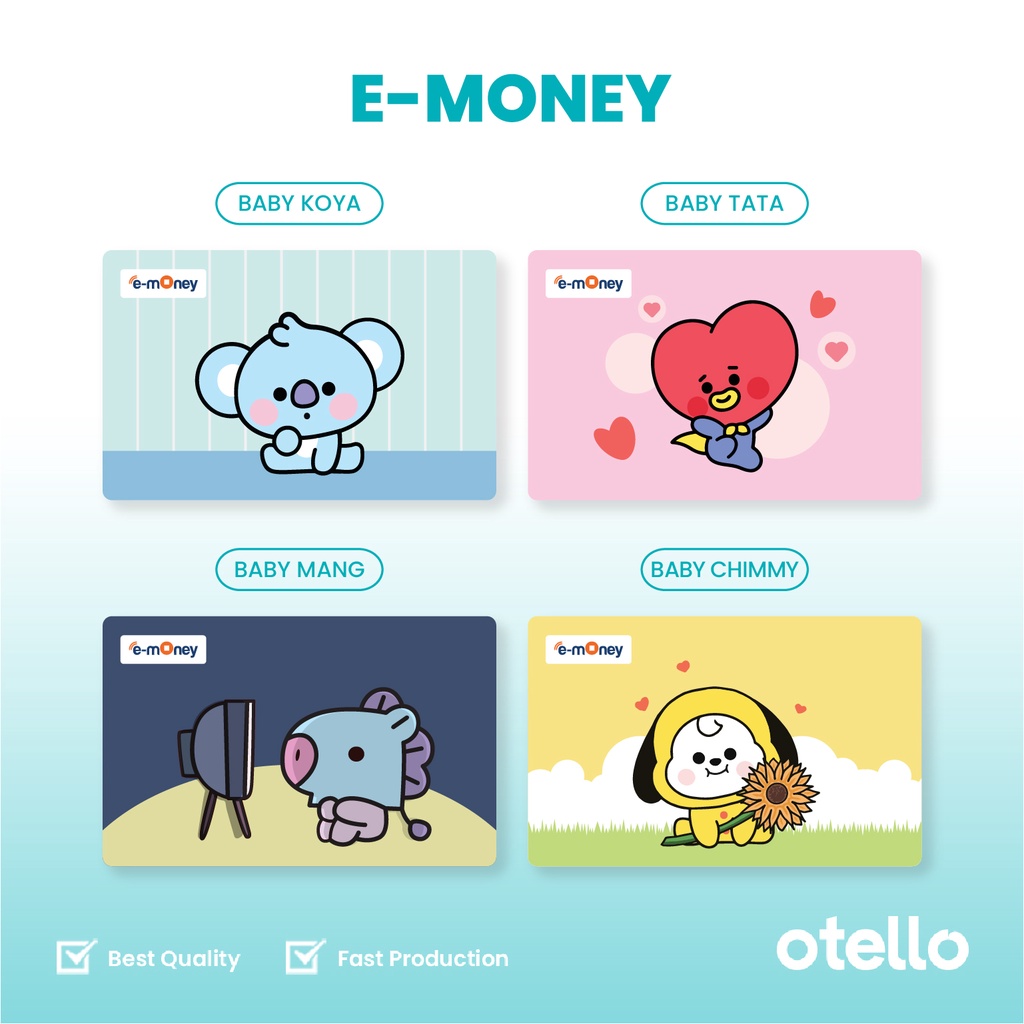 Kartu eMoney Baby BT21 e-Money Card BTS eToll Mandiri BT 21 Karakter BTS Army Bangtan Kpop Korea