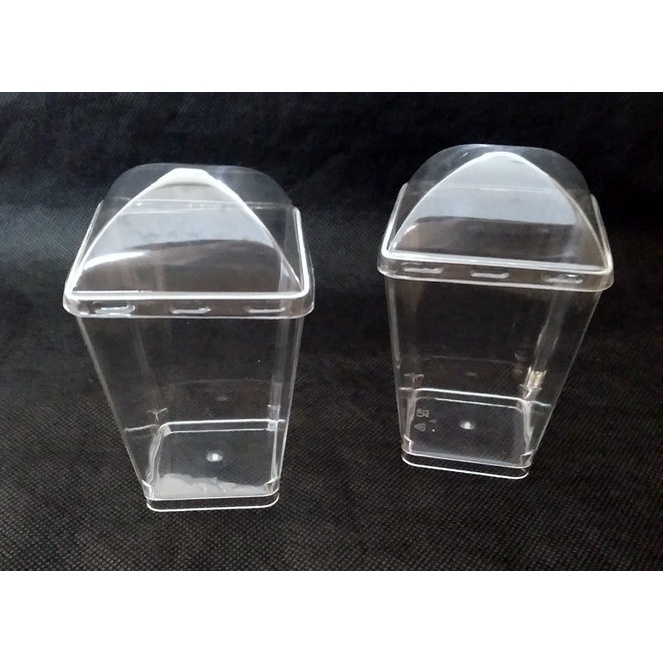 Cup Jelly Pudding Kotak – Mini Dessert Cup CH 24 + Tutup (25 pcs)