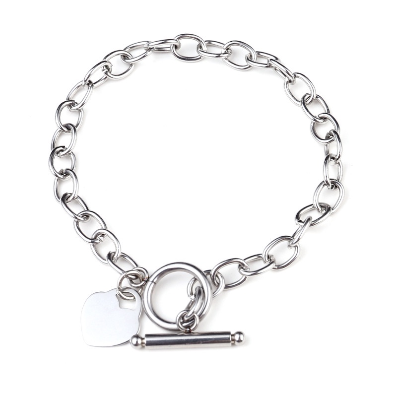 Gelang Stainless Steel Hati Bahan  Gelang Panjang 15cm / 17cm / 19cm / 21cm B-22004