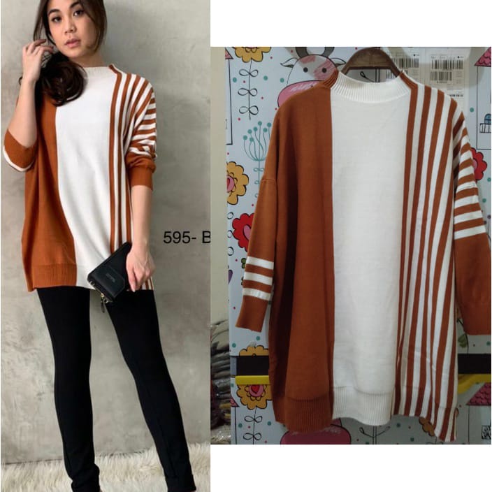 Belleza Outlet baju rajut Cardigan rajut atasan wanita Mango Rajut Blouse