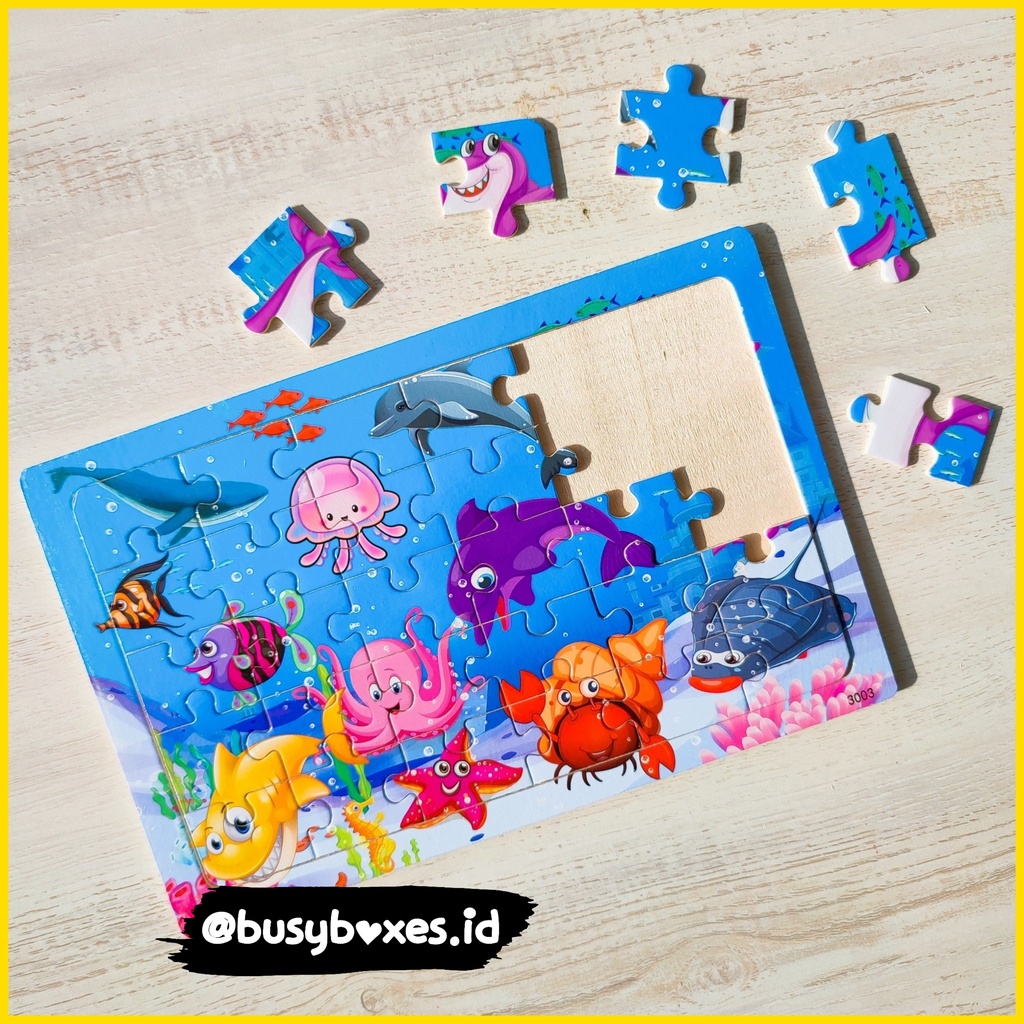 [busyboxes.id] Mainan Edukasi Puzzle Kayu Wooden Toys Mainan Montessori tema laut