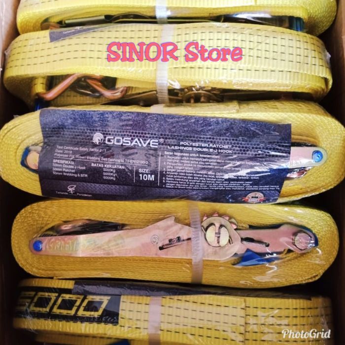 Cargo Lashing GOSAVE 5Ton x 10M Belt Rachet Tie Tali Pengikat