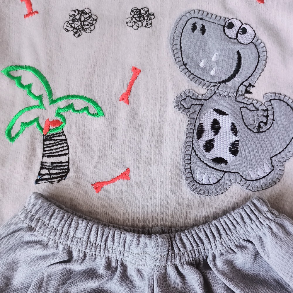 Setelan Pendek Baju Bayi Laki-laki size 3-18 Bulan MOTIF IAM TREX