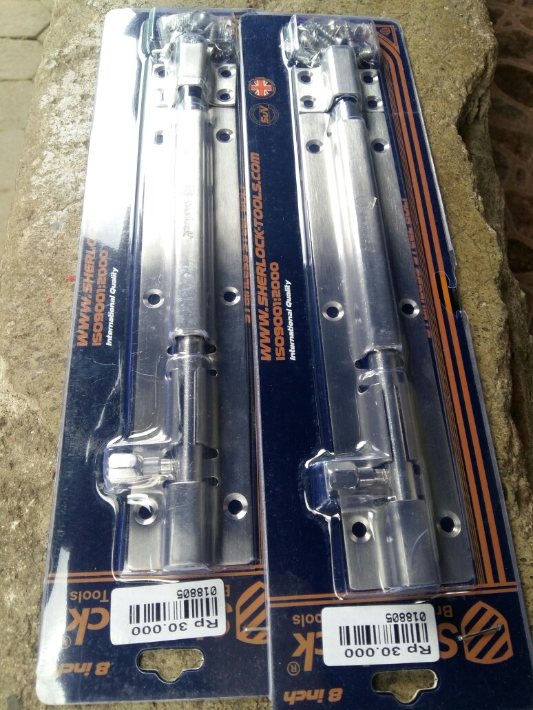 Grendel Slot Kunci Pintu 8 Inch Sherlock Stainless Steel