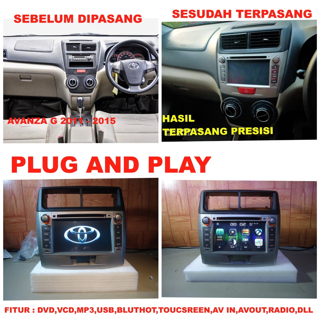 Head unit AVANZA G 2012 up 2015  PNP High Quality