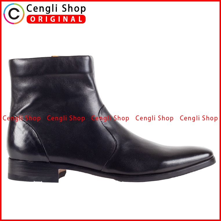 SEPATU BOOT FORMAL PRIA MARIO MINARDI ORIGINAL KULIT ASLI HITAM MM04