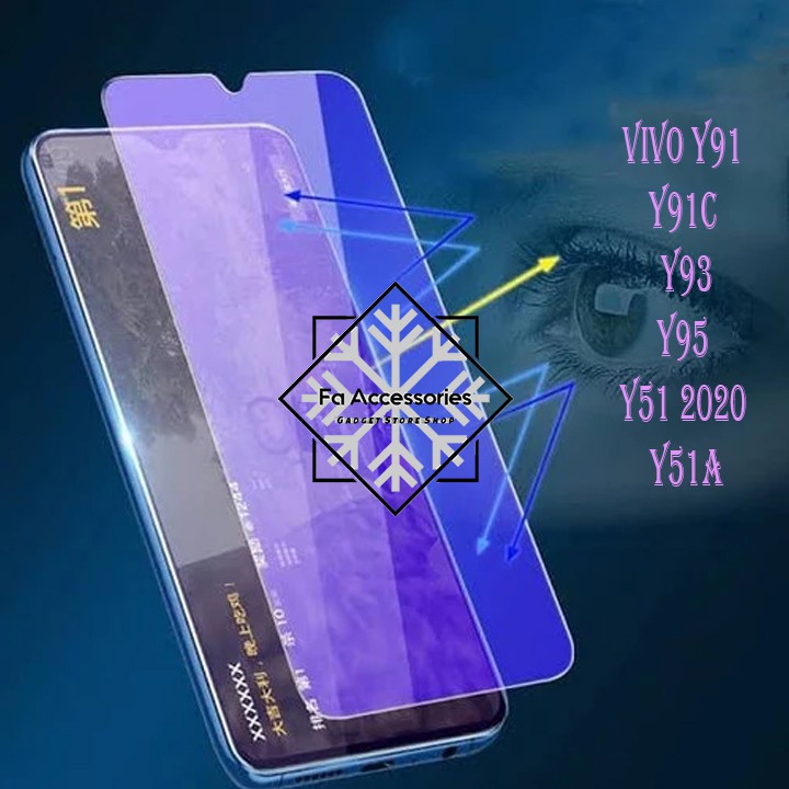 Tempered glass blue vivo y91 y91c c y93 y95 y51 2020 y51a Y53S a antiradiasi light screen protector