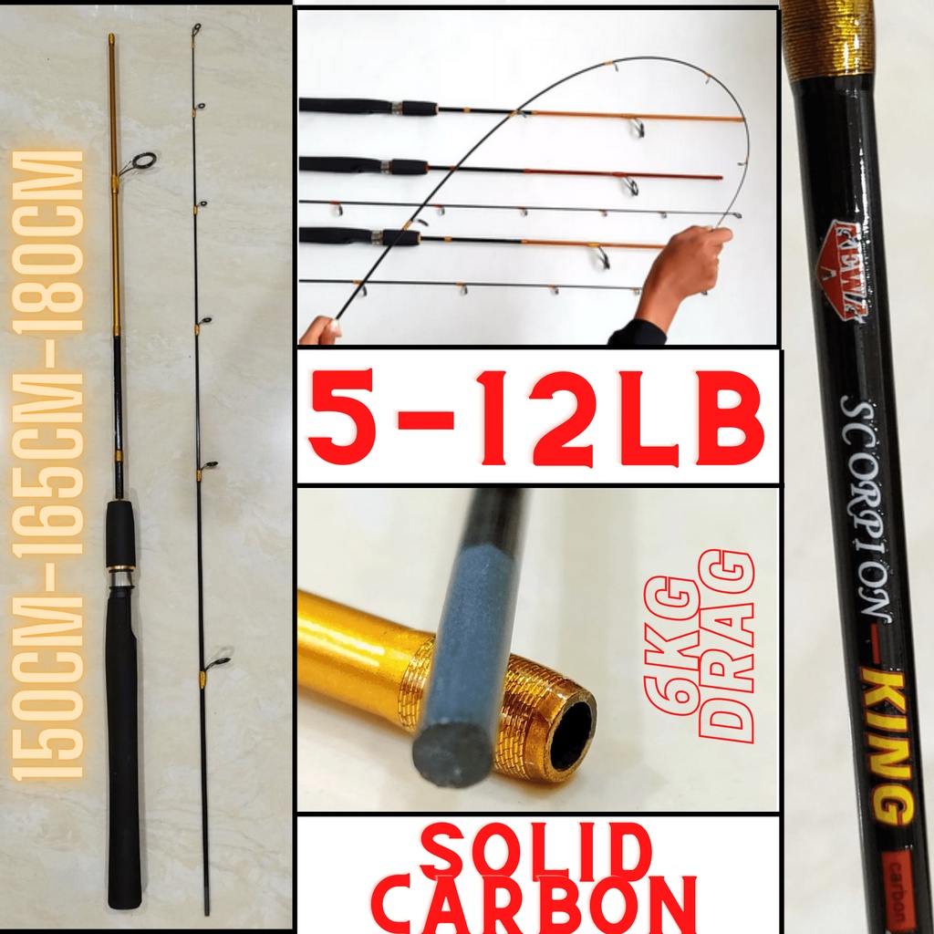 Joran solid carbon Aewa Scorpion King Lentur 5-12Lb (Uk.150,165,180)