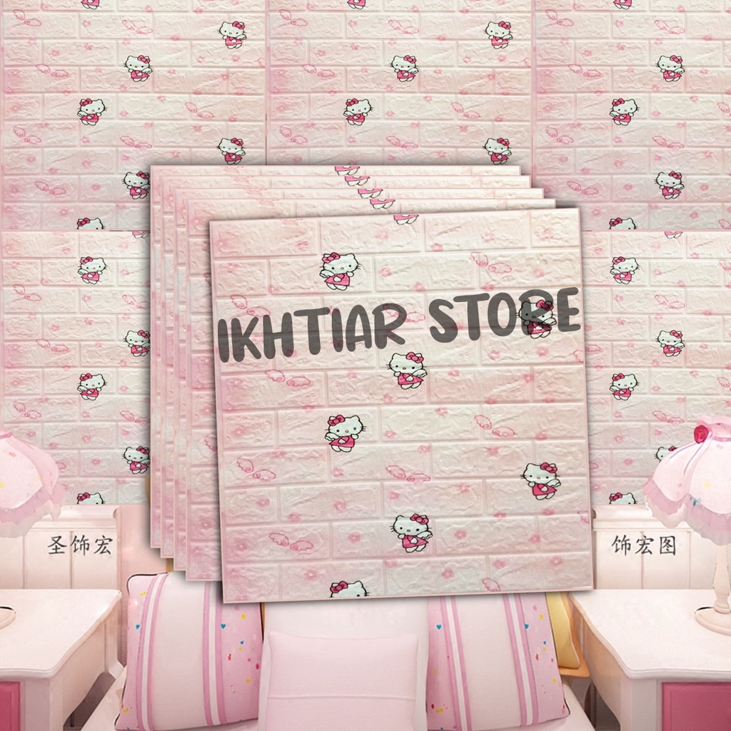 Wallpaper 3D Modern Foam / Wall Sticker Dinding 3d Foam Motif Hello'Kitty & Dorae'mon