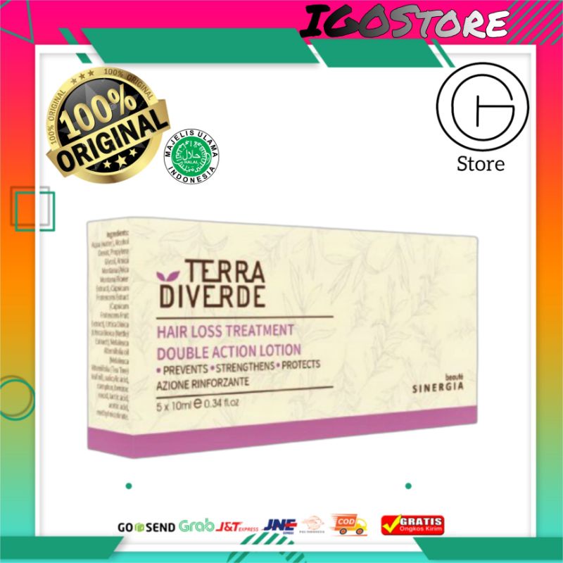 (𝙞𝙜𝙤𝙨𝙩𝙤𝙧𝙚) SINERGIA TERRA DIVERDE HAIRLOSS TREATMENT DOUBLE ACTION LOTION 10ML | SERUM RAMBUT RONTOK