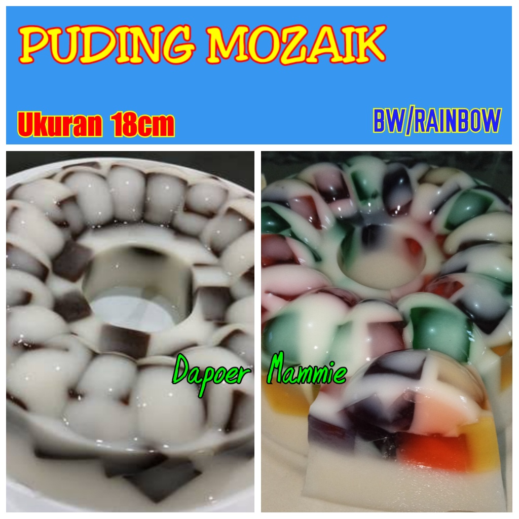 

PUDING MOZAIK RAINBOW/BLACK & WHITE 18CM (KURIR/GRAB/GOJEK ONLY)