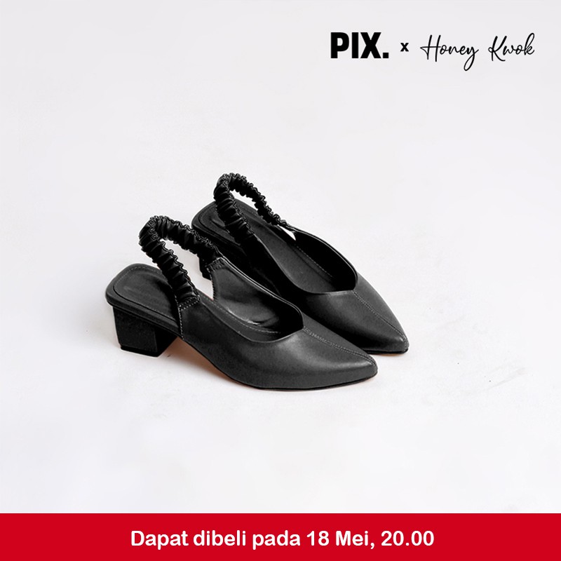 

Pixfootwear x Honeykwk Black Sinsa Slingback Shoes Limited Edition - Sepatu Hak Wanita Hitam