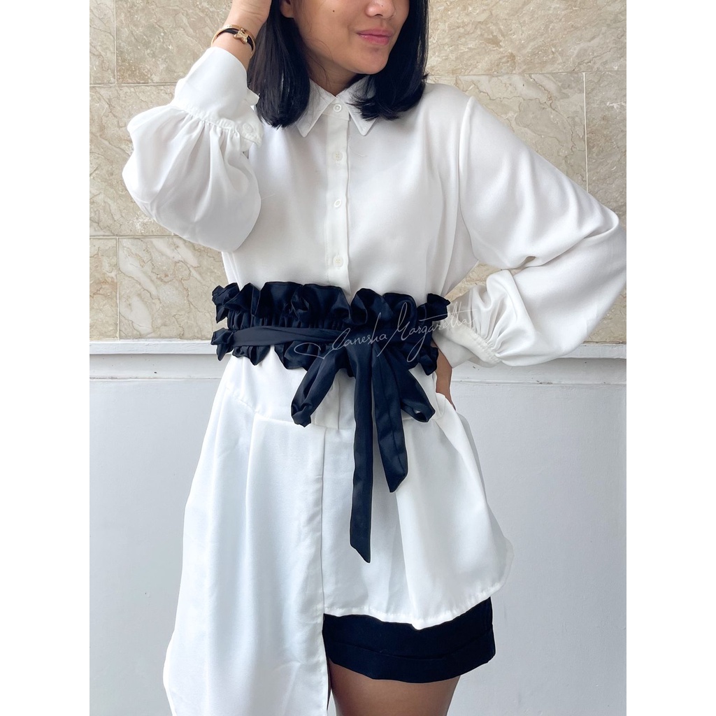 Vanesha Margaretta - 690 Ruffle oby / oby kerut / belt kain wanita