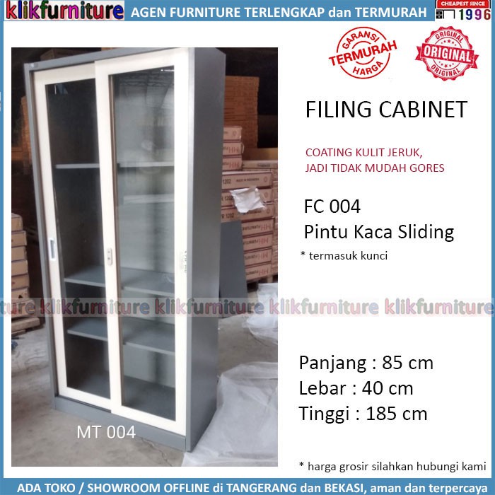  Lemari  Arsip Filing Cabinet Besi Sliding Kaca FC 004 