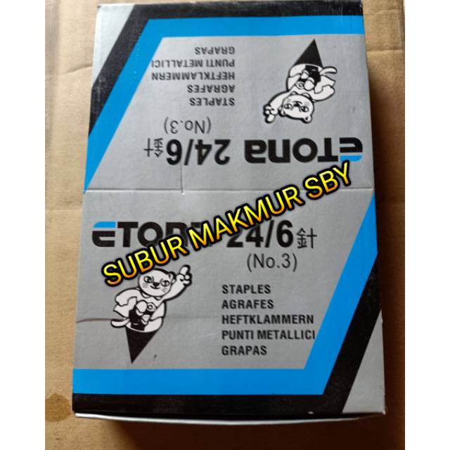 

Isi Staples Etona 24/6 untuk alat staples HD-50