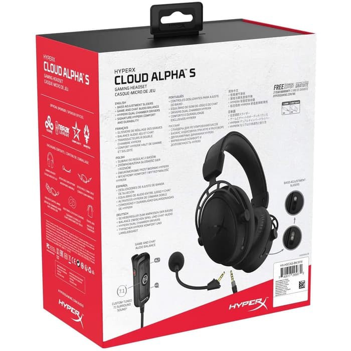 HyperX Cloud Alpha S Blackout 7.1 Surround Sound Gaming Headset