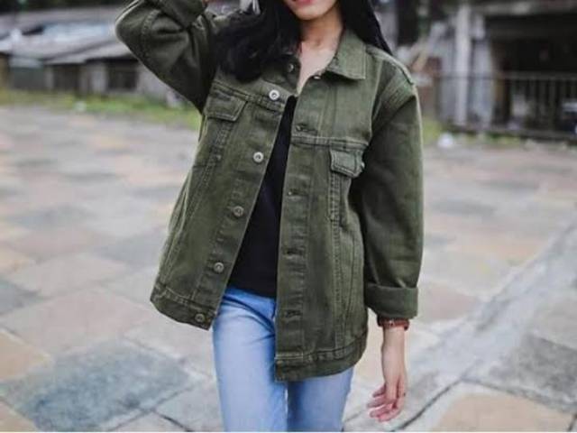 JAKET JEANS CEWEK MURAH JUMBO OVER SIZE M - XXXL LD 122cm MUAT 100KG