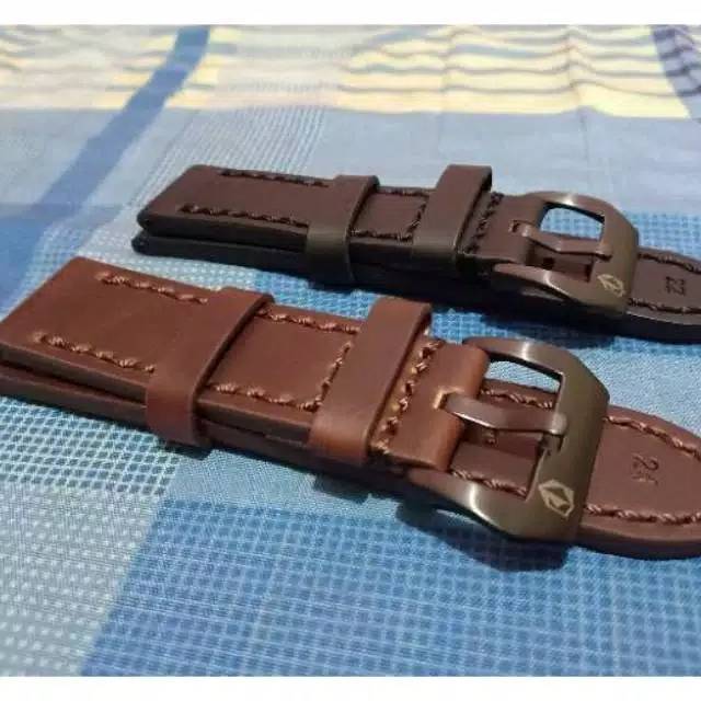 Strap tali jam kulit hitam coklat ukuran 22mm 24mm 26mm tali jam tangan expedition