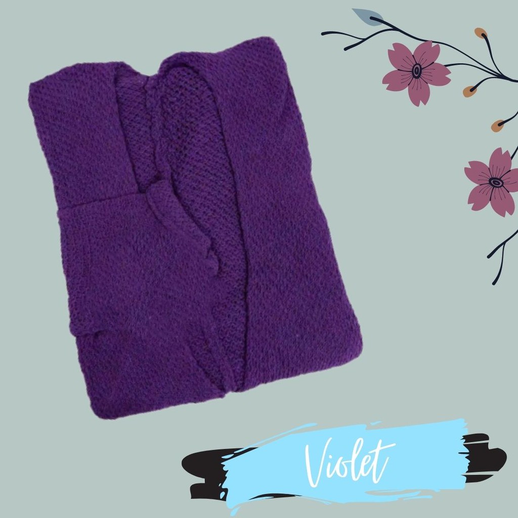 CARDIGAN RAJUT / BATWING KELELAWAR CARDIGAN / CARDIGAN BIG SIZE(PREMIUM)-VIOLET