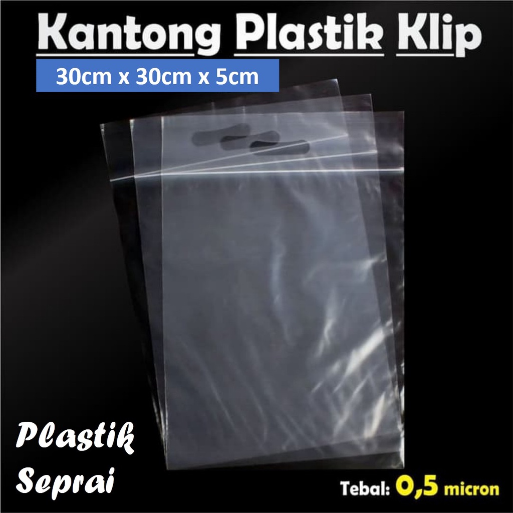 Plastik Klip / Ziplock 30 x 30 cm Plastik Bening Serbaguna Packing kemasan Sprei seprai pegangan