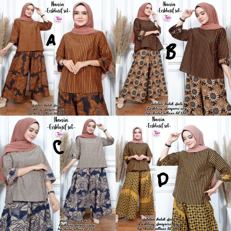setelan kulot batik murah solo nania eksklusif set batik tuman solo