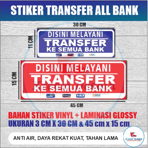 

STIKER / papan akrilik MELAYANI TRANSFER KE SEMUA BANK + LAMINASI GLOSSY