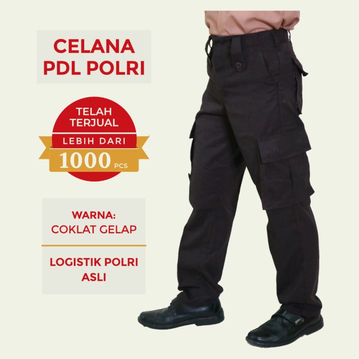 CELANA PANJANG PRAMUKA PDL POLRI - CELANA PRAMUKA PEMBINA COKLAT TUA - Cokelat, 28