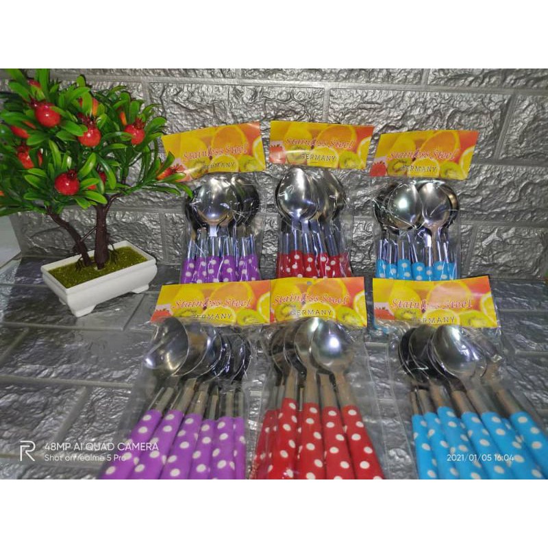 Sendok, Sendok Makan, Sendok Polkadot, Sendok Makan Polkadot