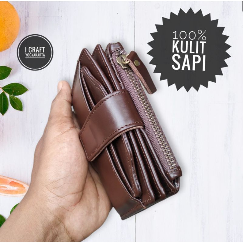 Dompet Kulit Sapi Pull Up Pria/Wanita Original