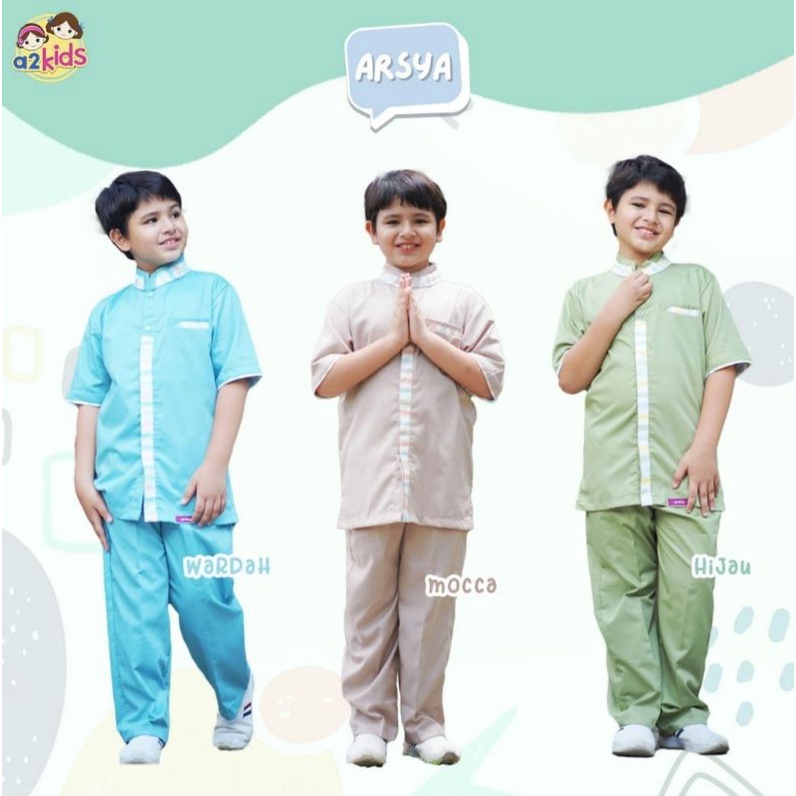 READY DAN ORIGINAL " KOKO ANAK ARSYA ARSY SERIES BISA COUPLE/SARIMBIT" lengkap size product by a2kid