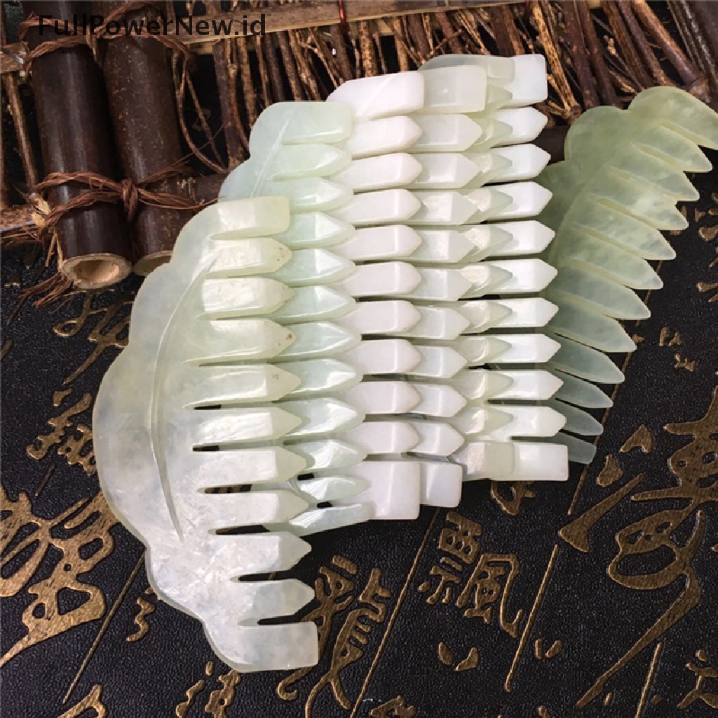 1pc Sisir Giok Gua Sha Alami Untuk Pijat Spa Akupunktur Kepala