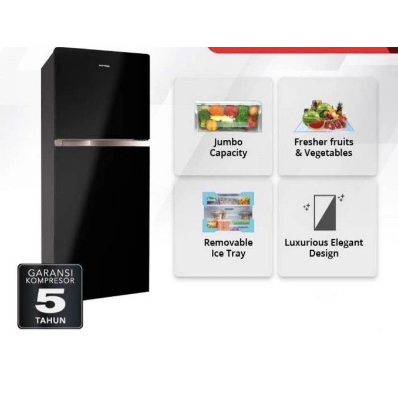 POLYTRON Kulkas 2 Pintu [260L] PRW29MN