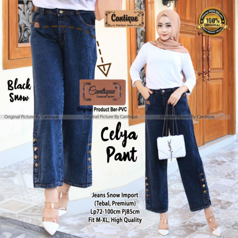 &lt;Ready Stok&gt; Celya Pant Celana Jeans Boyfriend Snow by Cantiqu