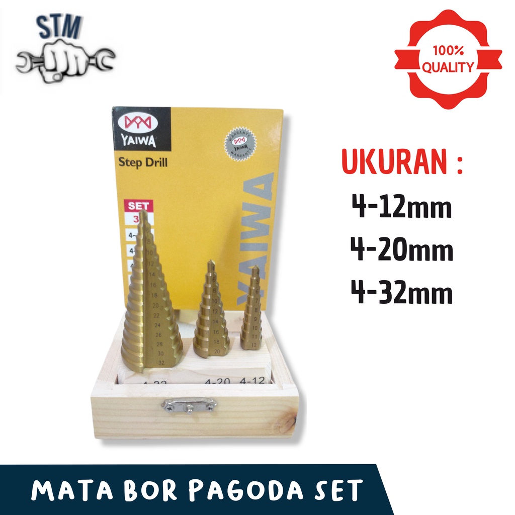 MATA BOR PAGODA SET 4-32MM / MATA BOR PAGODA TITANIUM HSS KERUCUT