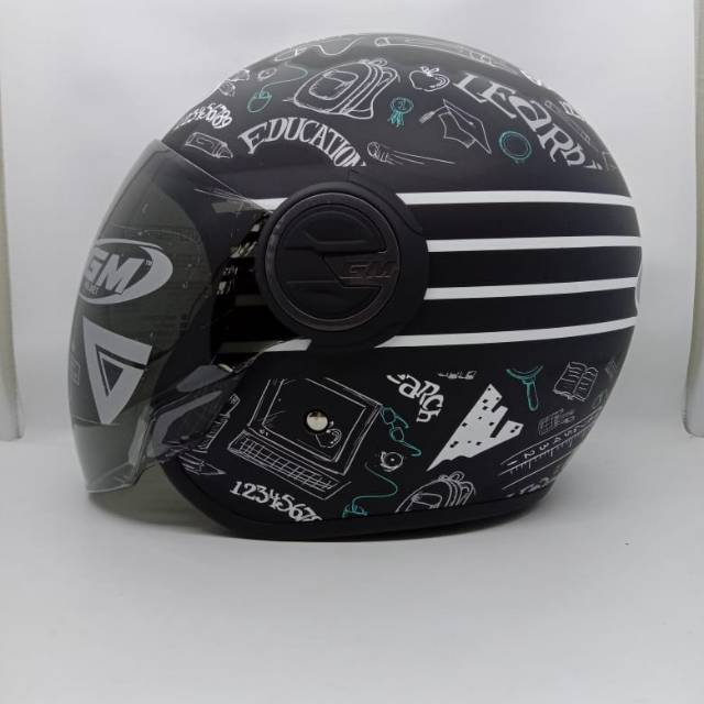 HELM GM VILASCO SCHOOL KACA SMOKE BERKUALITAS