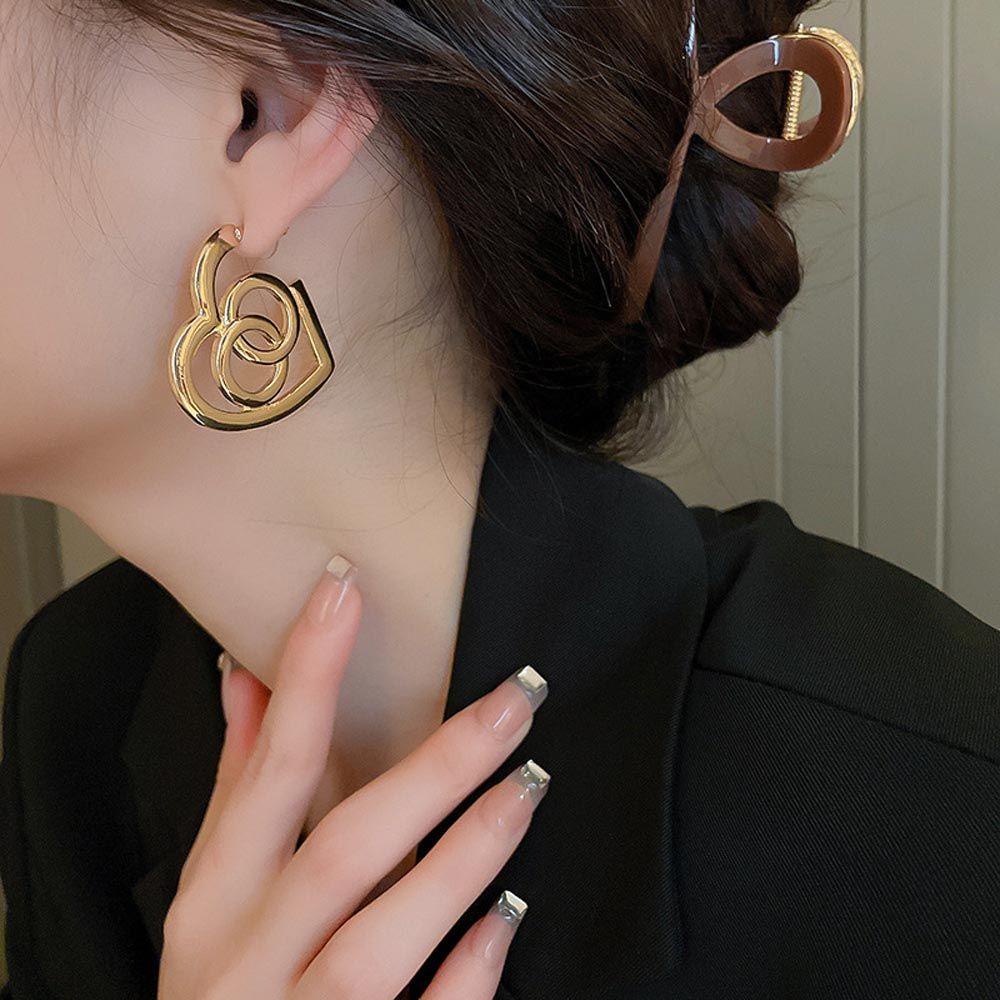 [Elegan] Wanita Menjuntai Anting Trendi Hati Manis Untuk Gadis Temperamen Drop Earrings