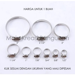 Jual KLEM SELANG 1 INCHI ASLI TAIWAN KLEM SELANG 1 INCHI HOSE CLAMP ...