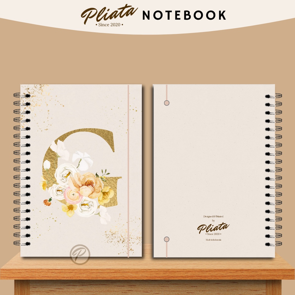 PLIATA NOTEBOOK SPIRAL - GOLD F-J - Softcover Doft Aesthetic Book Buku Tulis