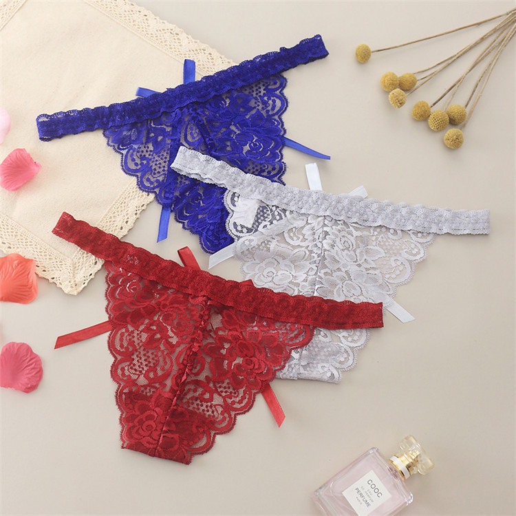 (COD) G-String Wanita Lace Transparan Sexy Celana Dalam  Pola Motif C212