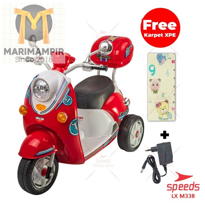 Marimampir Mainan Anak Sepeda Motor Aki Sepeda Motor Model NMAX SPEEDS M588 - M338 MERAH